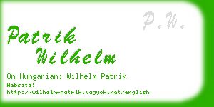 patrik wilhelm business card